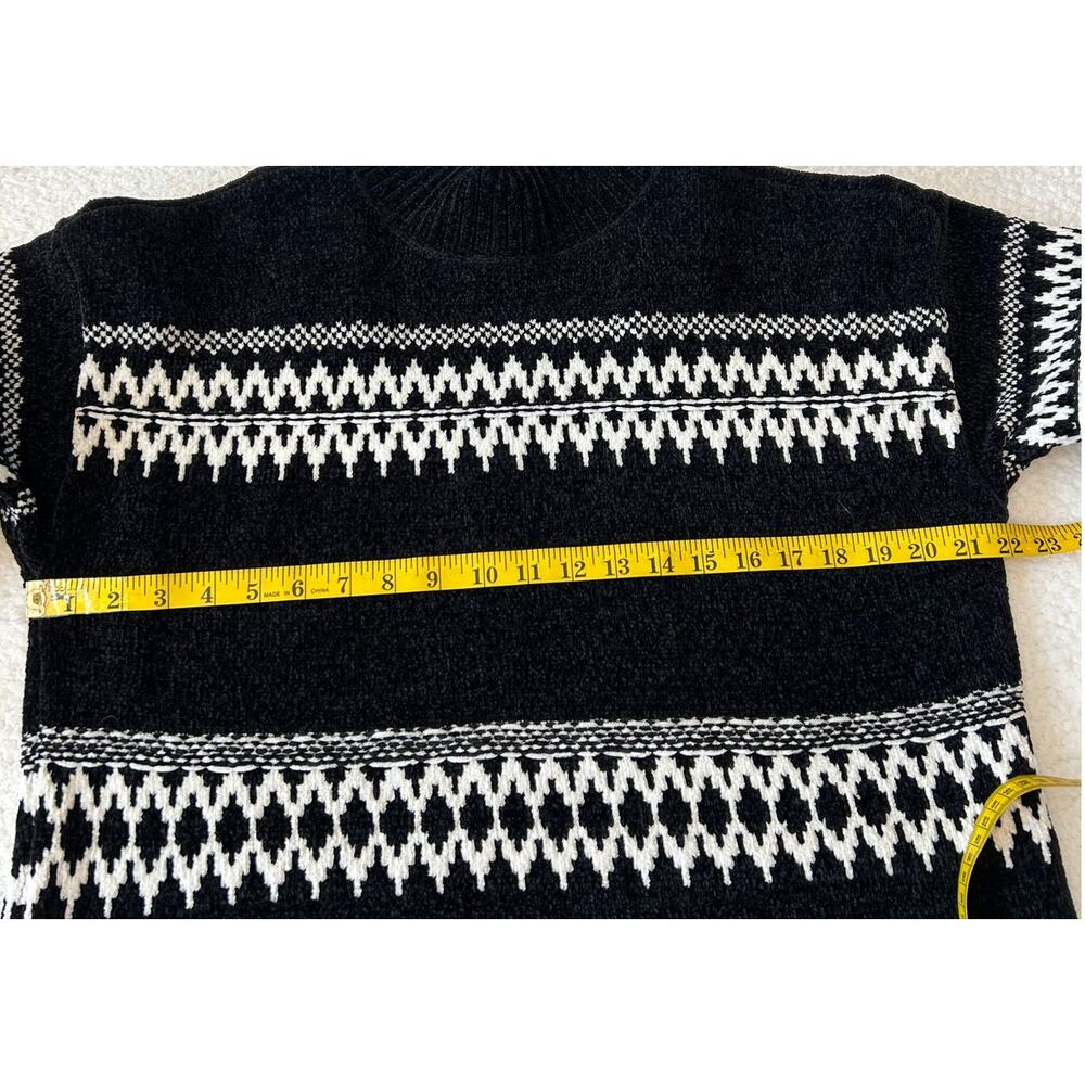 Christian Siriano NY Sweater Women's Pullover B/W Soft Chenille Mock Neck Large - Picture 5 of 7